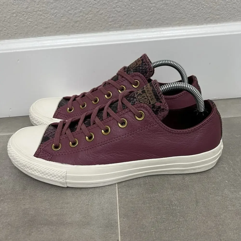 Converse Chuck Taylor CTAS OX Womens 8 Burgundy Low Top Lace Up Casual Shoes